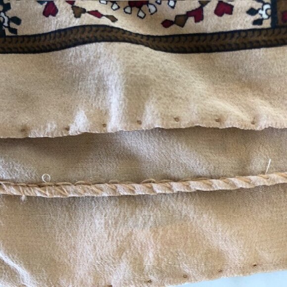 TALBOTS Italian Silk Brown Paisley Plaid Scarf 33" Square - Picture 12 of 17